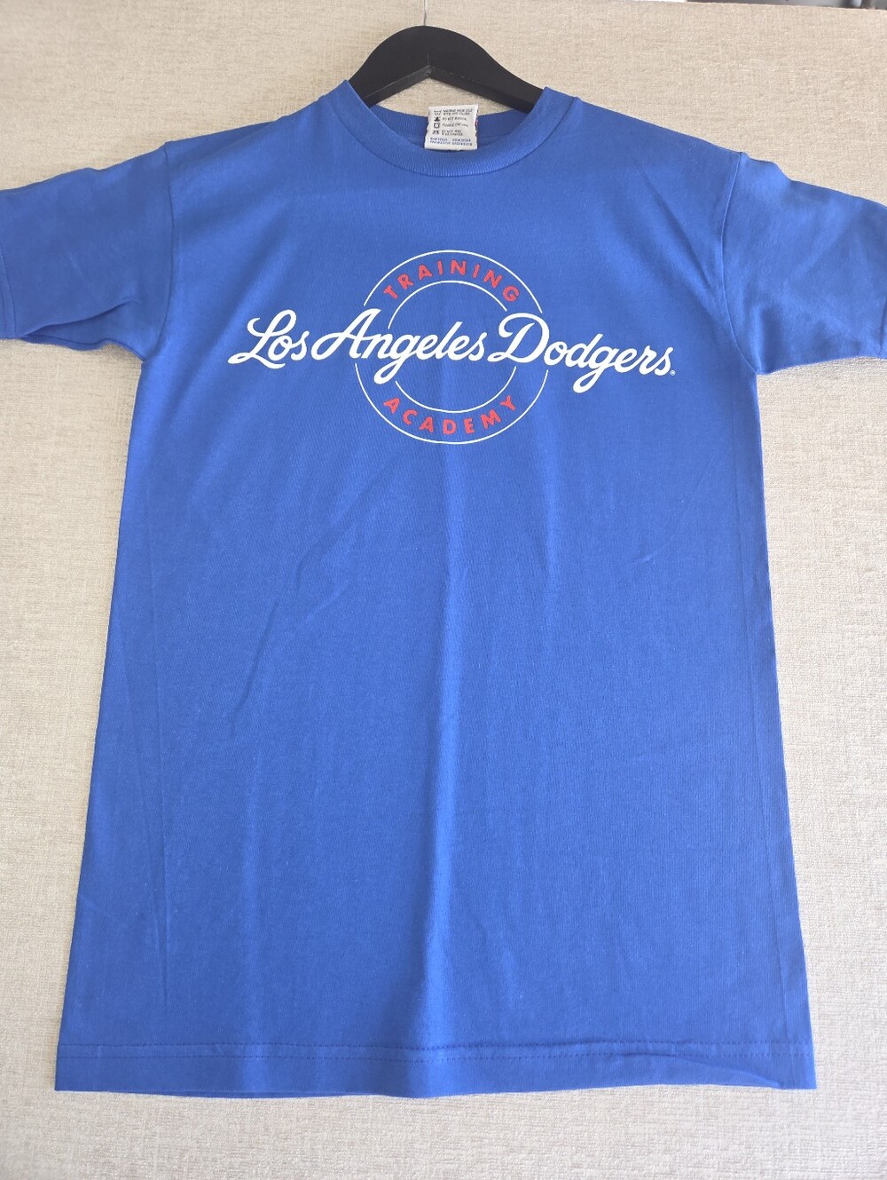Los Angeles Dodgers Training Academy T-Shirt Small Blue Bayside Heavy Weight USA